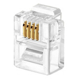 Plug Conector Rj11 6x4 Crimpar 4 Vias Telefonia 10.000 Peças