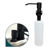 Dispenser Detergente Preto Bancada 500ml Inox Fosco Black