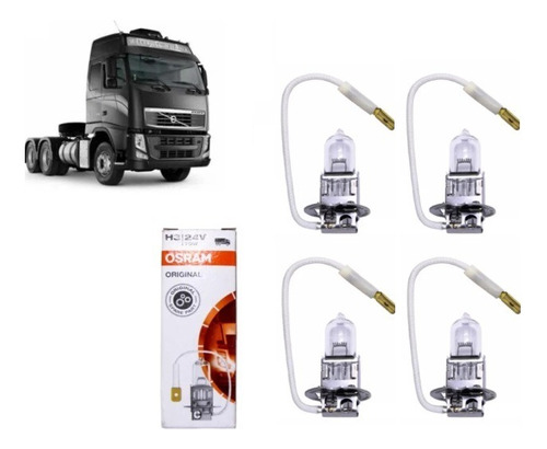 Lampada Farol Milha Volvo Fh 2008 09 10 11 12 13 - Kit 24v