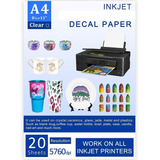 Water Transfer Paper Imprimible Inkjet Papel Decal 20 Hojas