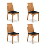 Conjunto 4 Cadeiras Berna Cinamomo/suede Preto - Ma Cor Cinamomo Preto Cor Da Estrutura Da Cadeira Cinamomo Desenho Do Tecido Tecido Suede