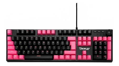 Teclado Ocelot Ogmk04 Rgb Español Negro Rosa