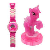 Relógio Digital Infantil Little Pony + Boneco Pinkie Pie