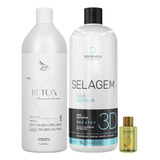 Borabella Selagem 3d 1 L + Shampoo Detox + Óleo De Argan 7ml