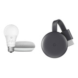 Google Home Mini, Smart Light, And Chromecast Kit (chalk)