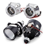 Par Projetor Farol Bi Full Led  Angel Eyes Carro Universal