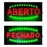 Placa Letreiro Painel Luminoso Led Aberto/ Fechado 2 Em 1