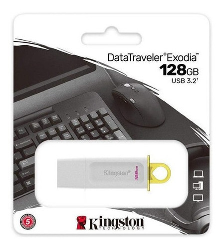 Memoria Usb Kingston Datatraveler Exodia 128gb 3.2 Blanco