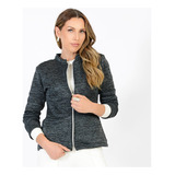 Casaco Jaqueta Bomber Casaquinho Feminino Tricot Forro Ziper