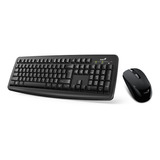 Kit De Teclado Y Mouse Inalámbrico Genius Km-8100 Español Latinoamérica De Color Negro