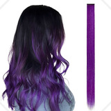 Cabelo Mechas Colorida Aplique Tic Tac 70cm Fibra Japonesa Cor Tic Tac Roxo