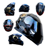 Casco Iron Racing Abatible Certificacion Dot Negro Solido 