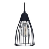 Lampara Colgante Vintage Moderno Living 1 Luz Jaula Cono