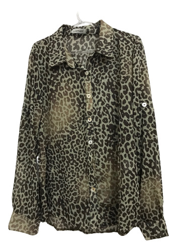 Camisa Animal Print Manga Longa P Lanny Nova 