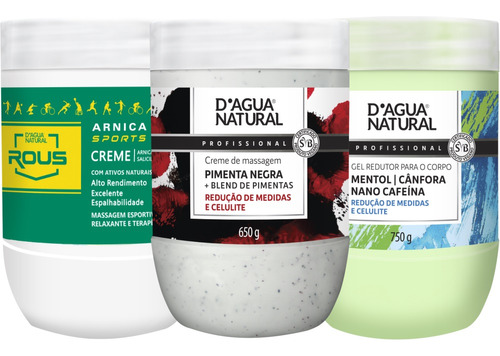 Kit Pimenta Negra + Gel Crioterápico + Arnica Sports 650g