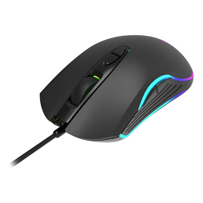 Lenovo Lecoo Ms108, Ratón Alámbrico Gamer Usb Dpi Máximo 6400, 7 Botones Rgb/led Negro