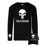 Camiseta The Punisher Manga Larga Camibuso Obsequio Gorra