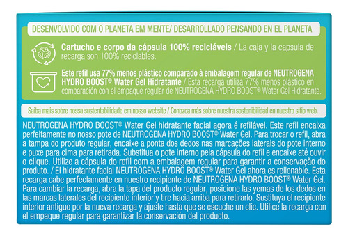 Refill Crema Hidratante Facial Neutrogena Hydro Boost 50 G