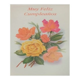 Tarjeta Vintage Retro Feliz Cumpleaños Flores 3d