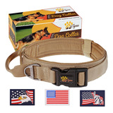 Collar De Perro Tactico Militar K9  Ajustable Con Asa  Par