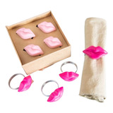 Set X16 Servilleteros Labios 11,8x11,8x5,5cm Color Rosa Liso