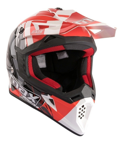 Casco Motocross Enduro Max Jump Red V325 Premium