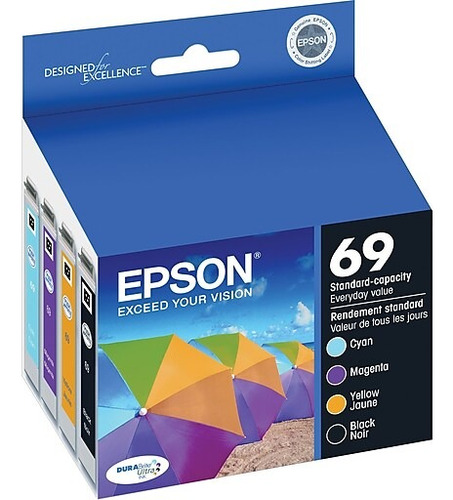 Original Epson Ink Cartucho Impresora Tinta 69 4-pack