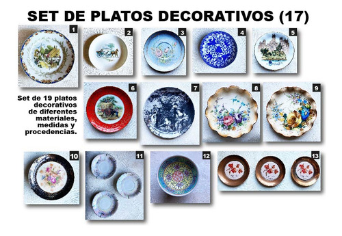 Set De Platos Decorativos (total 17 Platos)
