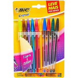 Caneta Esferográfica Bic Cristal Fashion, 10 Cores Vivas Cor Da Tinta Variado Cor Do Exterior Crital - Color