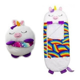 Bolsa Dormir Sleeping Niños Unicornio Blanco Peluche Almohad