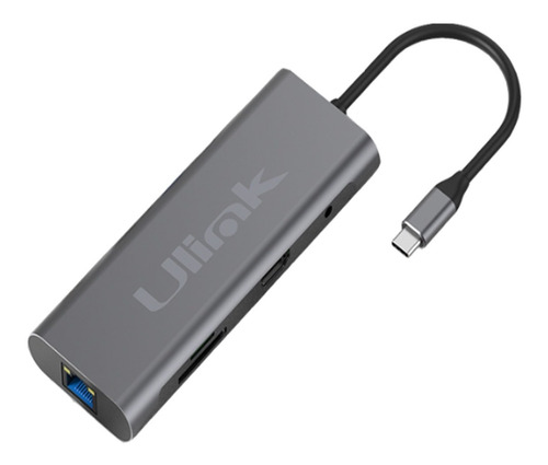 Adaptador Usb-c Ahdtv,3usb3.0,rj45,3.5,sd,microsd,usb-ccarga