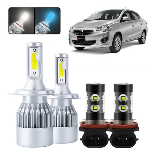 Kit De Focos Led H4 H11 Para Dodge Attitude 2015-2019