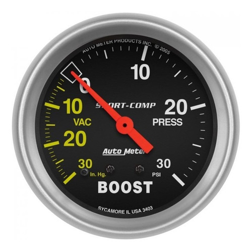 Autometer Boost Presion Turbo -30 A 30 Psi 3403