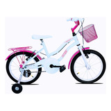 Bicicleta  De Passeio Infantil Forss Infantil Hello 2022 Aro 16 Freios V-brakes Cor Branco/pink Com Rodas De Treinamento