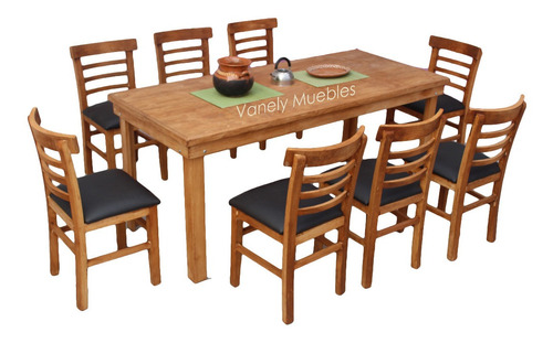 Comedor Valery 8 Personas Madera Pino Moderno Resistente Cct