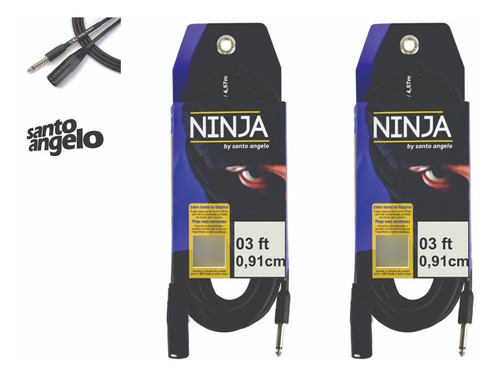 2 Cabos Santo Angelo Ninja Nm - Xlr Macho X P10 - 03ft/0,91m