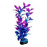 Planta Artificial Aquário 17cm Violeta E Azul Enfeite Lxs721