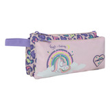 Estuche Escolar Celerio Unicornio Corazon Rosado Head