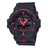 Relógio G-shock Ignite Red Ga-700bnr-1adr E Cor Da Correia Preto Cor Do Bisel Preto Cor Do Fundo Preto/vermelho