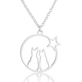 Collar Gatos Estrella Mujer Acero Inoxidable Regalo