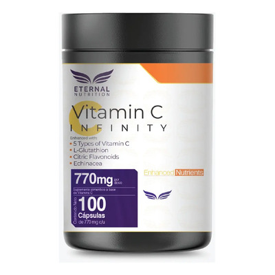 VITAMIN C INFINTIY GLUTATION 100 capsulas (770mg por porcion) Complejo de Vitamina C con Glutation, Zinc y Flavonoides Eternal Nutrition | MercadoLibre