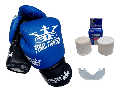 Combo Kit Guantes Vendas Protector Bucal Boxeo Kick Boxing