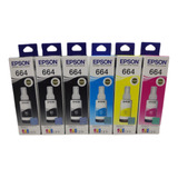 Kit 6 Tintas Epson 664 - L365 L375 L380 L395 L396 L455