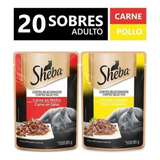 Pack Alimento Húmedo Sheba Gato Adulto X10 Carne / X10 Pollo