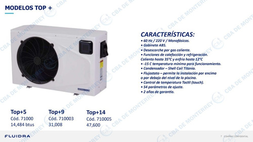 Bomba De Calor De 47,000 Mil Btus 220v 1f  Marca Astral Pool