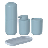 Kit Banheiro Lavabo Bancada 4 Peças Bold Ou Azul Glacial