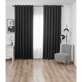 Juego De Cortinas Blackout Textil Arcoiris_ Gris Oscuro