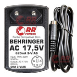 Fonte P/ Mesa Behringer 17,5v 620mah Compatível Diversos Mod