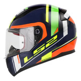 Casco Para Moto Ls2 Ff353 Rapid 2 Chos Azul/ Naranja