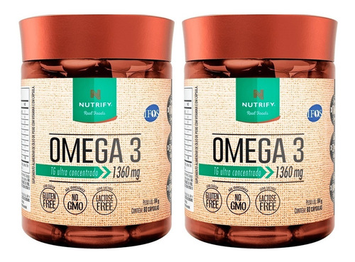 Kit 2 Potes Ômega 3 Tg Ultra Concentrado Suplemento Nutrify 